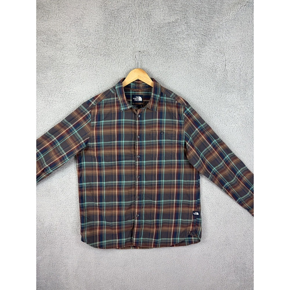 The North Face Shirt Mens Large Brown Plaid Long Sleeve Button Casual Outdoor - Picture 2 of 8